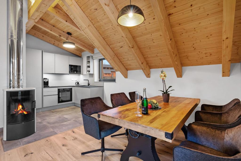 Kuchyň nebo kuchyňský kout v ubytování Apartmány Čistá
