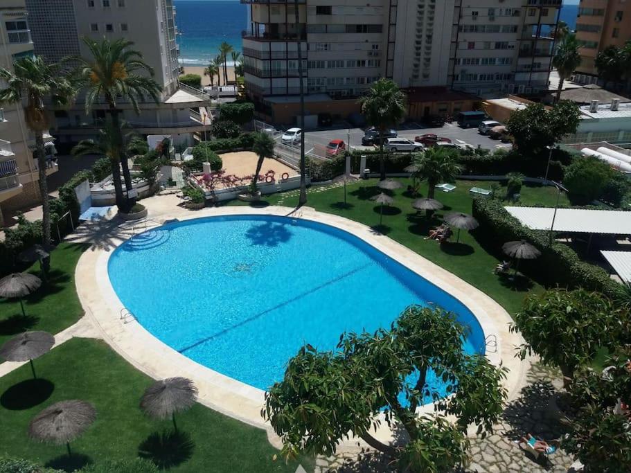 Výhľad na bazén v ubytovaní Apartamento en el Centro a 2 minutos playa alebo v jeho blízkosti