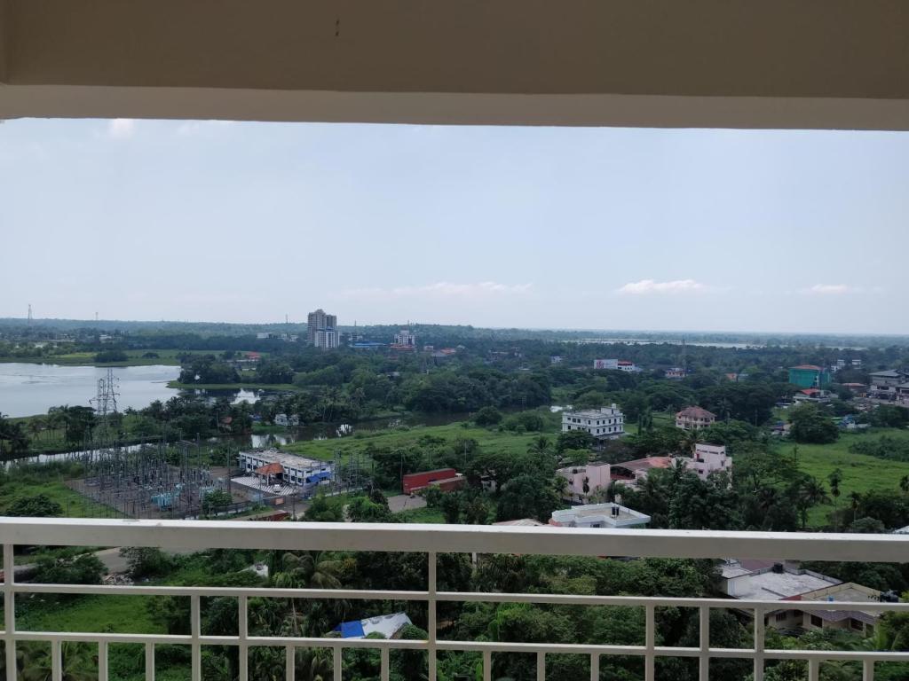 a view from the balcony of a building at Olive Celestina in Kottayam