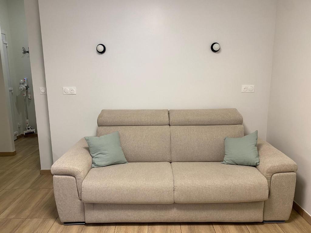 Posezení v ubytování Appartements neuf - Frontière de Monaco - clim - WIFI