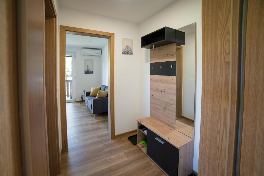 Kuchyň nebo kuchyňský kout v ubytování Apartma Lida 1