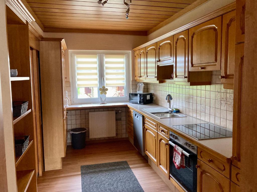 Kuchyň nebo kuchyňský kout v ubytování Landhaus Graf