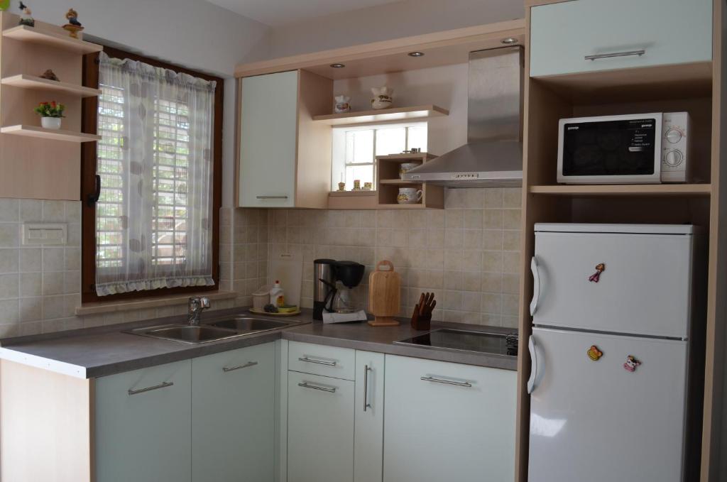 Kuchyň nebo kuchyňský kout v ubytování Apartments Lora