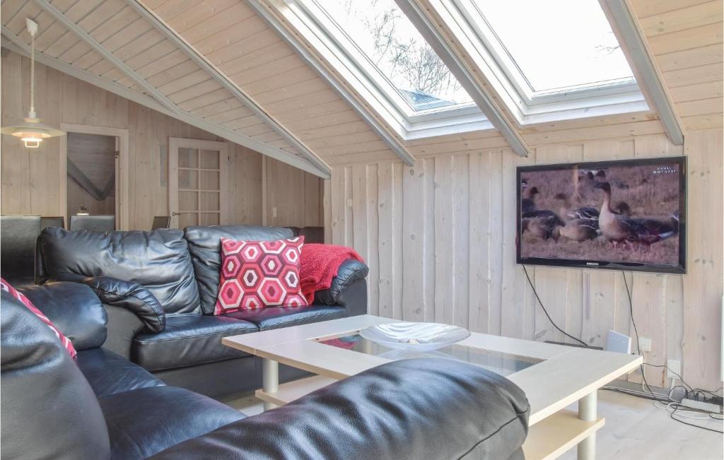 TV a/nebo společenská místnost v ubytování Holiday Home Birkealle Ringkøbing Ii