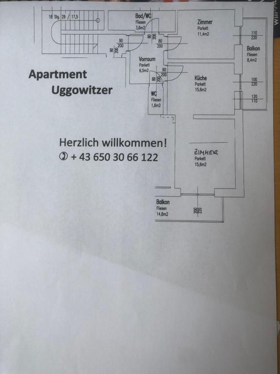 Půdorys ubytování Apartment Uggowitzer