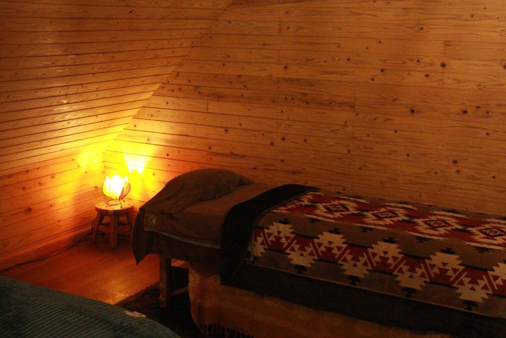 Postel nebo postele na pokoji v ubytování 星空に包まれる 森の隠れ家　Amrita Lodge ~stay & retreat~