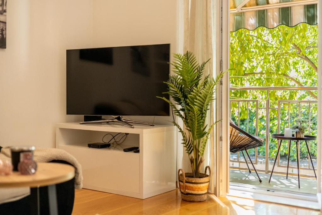 Televízia a/alebo spoločenská miestnosť v ubytovaní Luxury apartment Aria in Split Centre