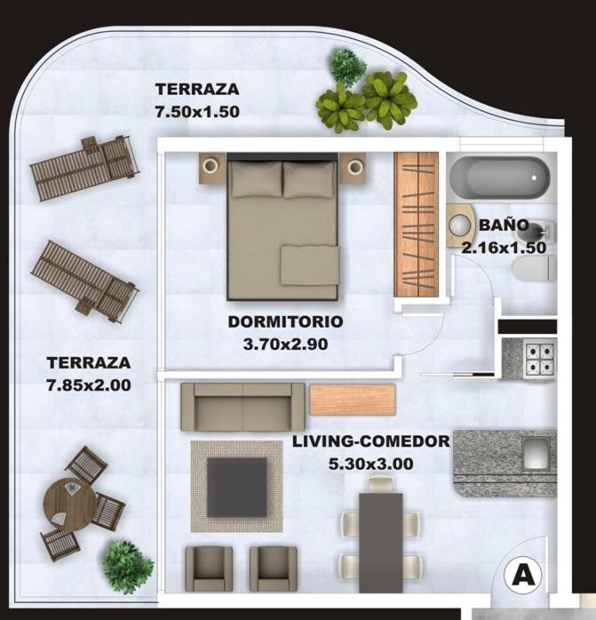 Categoría, excelente ubicación y full amenities! - Apartamento De Una Habitación Con Vista Al Mar