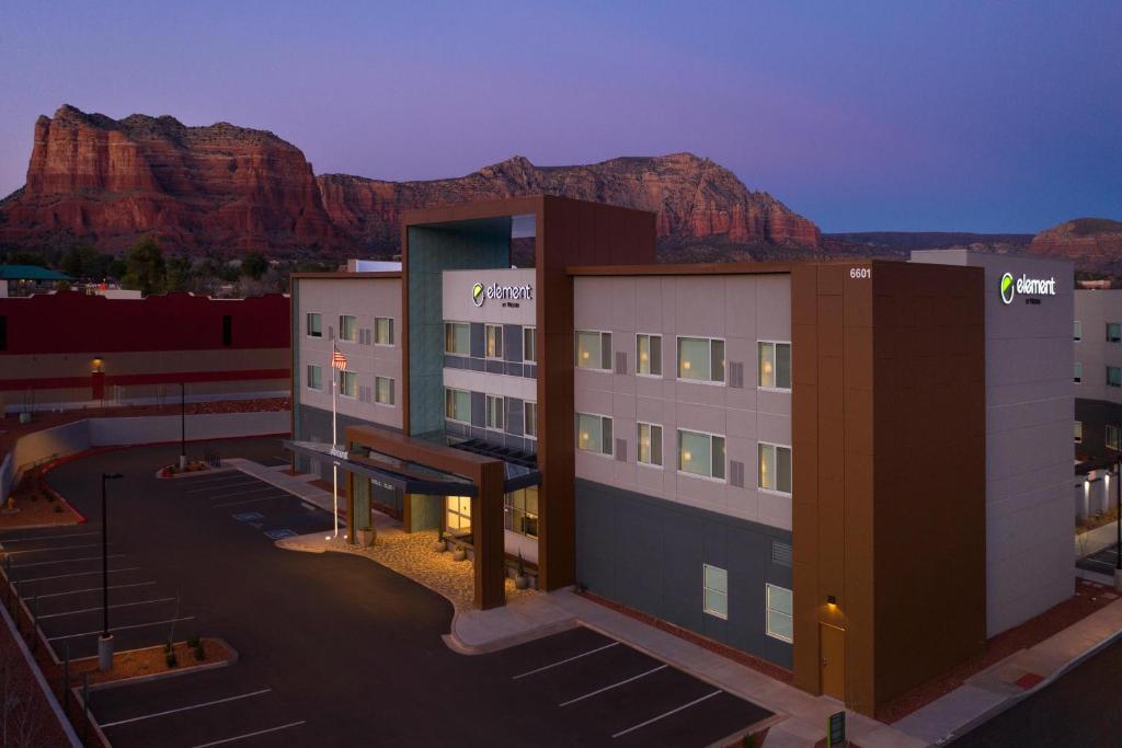 a rendering of a building with a mountain in the background at Element Sedona in Sedona