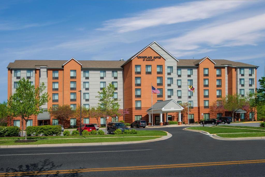 a large building with a street in front of it at TownePlace Suites by Marriott Frederick in Frederick