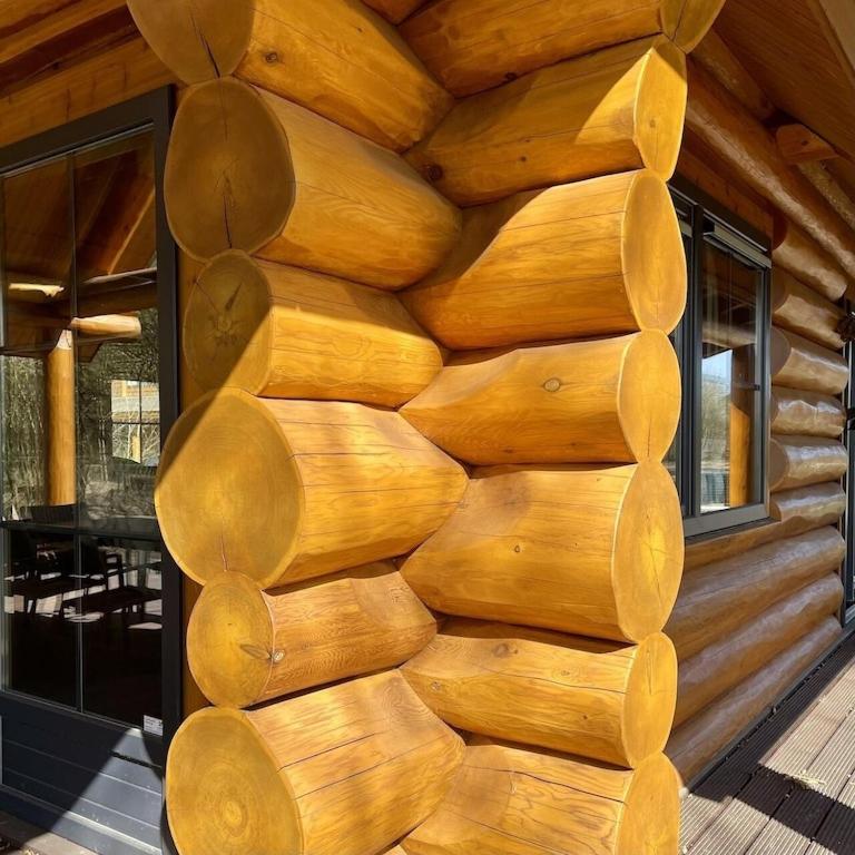 Een zitgedeelte bij Unieke houten villa met SAUNA in Twente - 5p