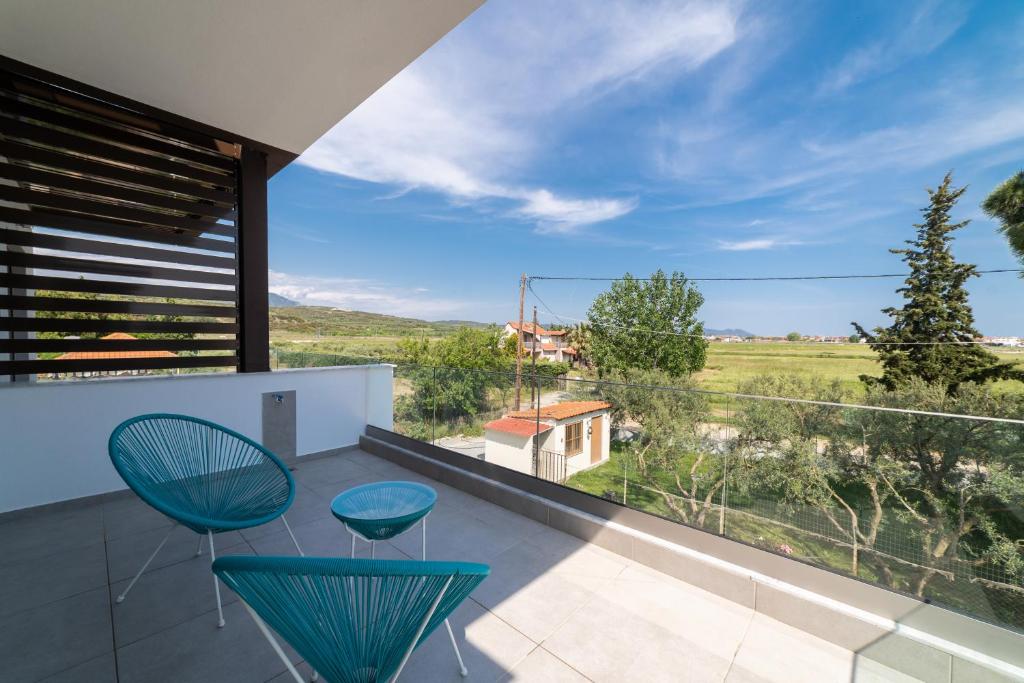 Balkón nebo terasa v ubytování Argilos & Argilos Deluxe Residential Complexes