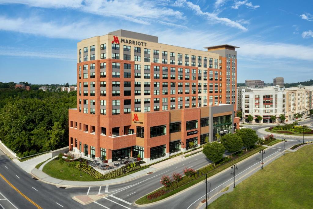 an aerial view of a office building on a street at Marriott Owings Mills Metro Centre in Owings Mills