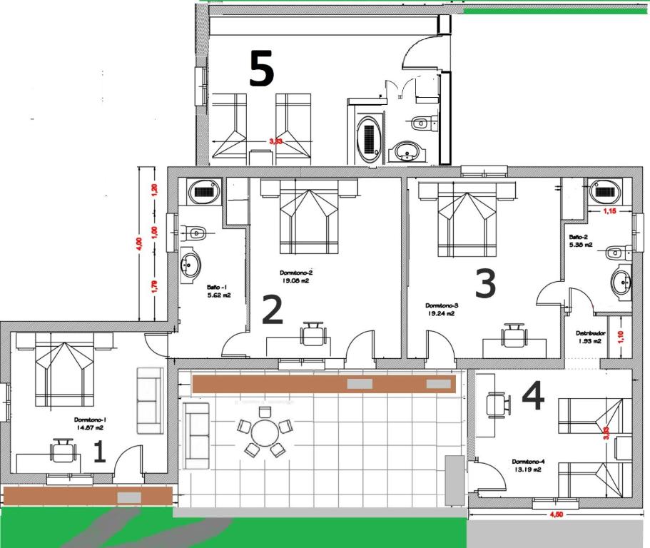 The floor plan of El Rincón de los Patos 1