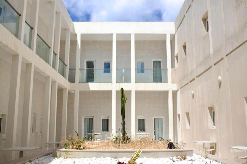 a rendering of a building with a palm tree in the courtyard at ONOMO Hotel Tanger Med in Tangier