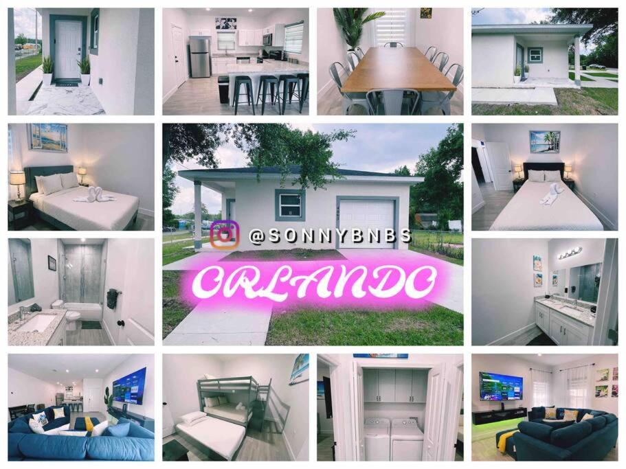 a collage of photos of a house with a sign at 3BD/2BTH Home Near Downtown Orlando in Orlando