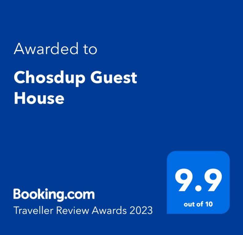 Certifikát, hodnocení, plakát nebo jiný dokument vystavený v ubytování Chosdup Guest House