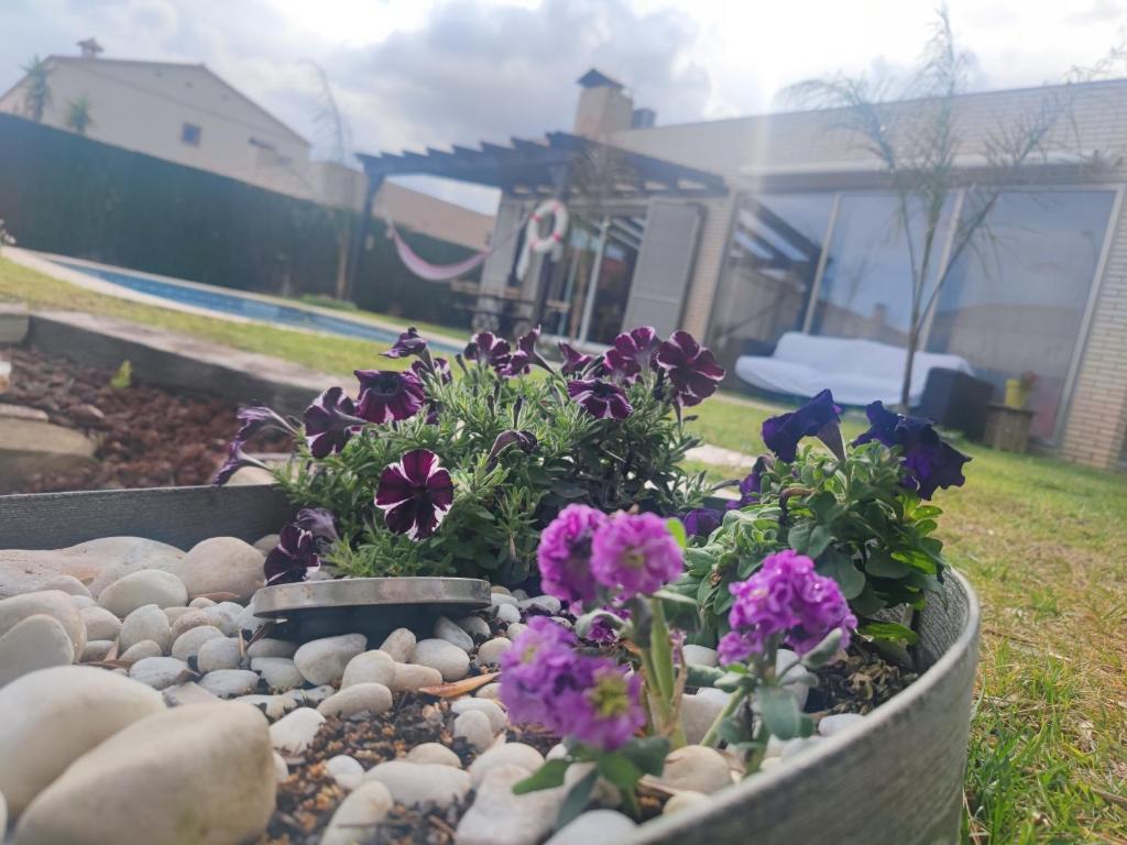 Vonkajšia záhrada v ubytovaní Villa lujosa con spa, piscina y sala de juegos PRIVADOS