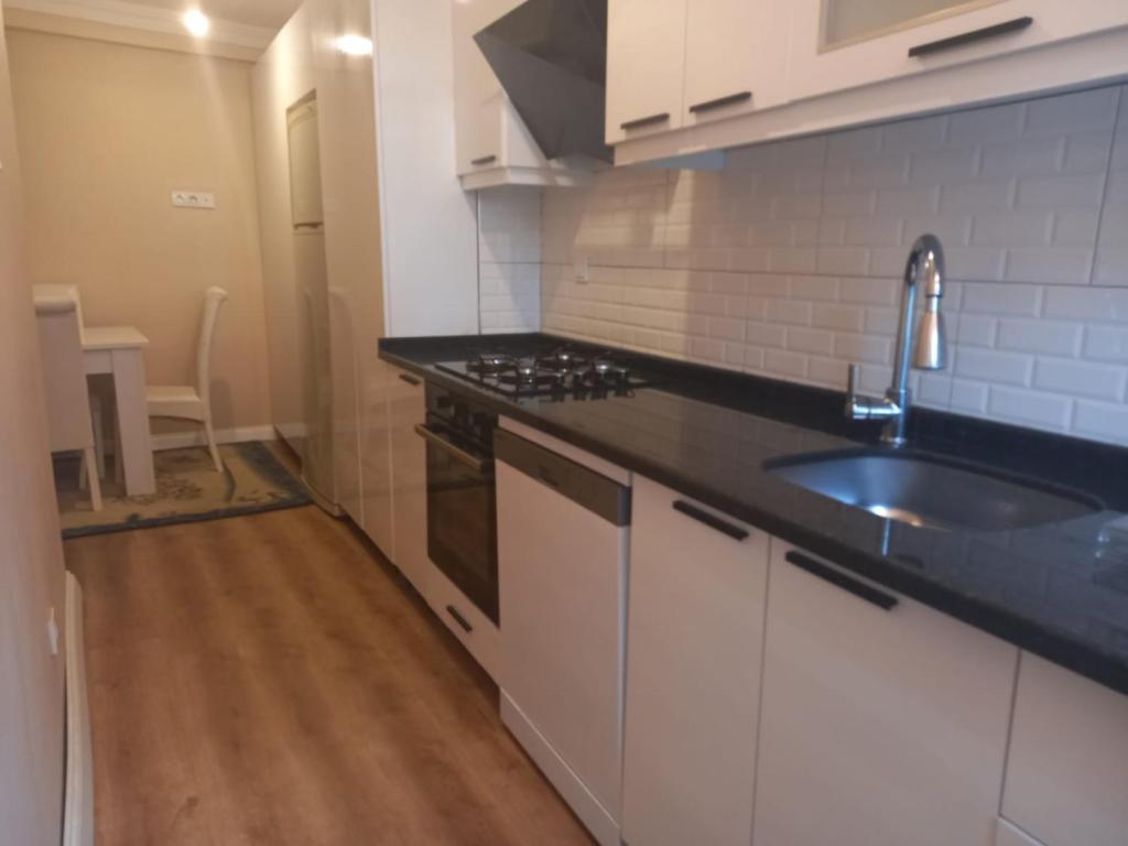 Kuchyň nebo kuchyňský kout v ubytování Dilmac Hotel