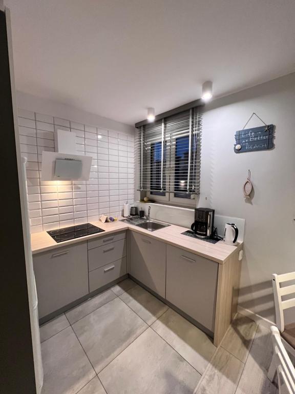 Kuchyňa alebo kuchynka v ubytovaní Apartament Ustecka Ostoja Na Wydmie