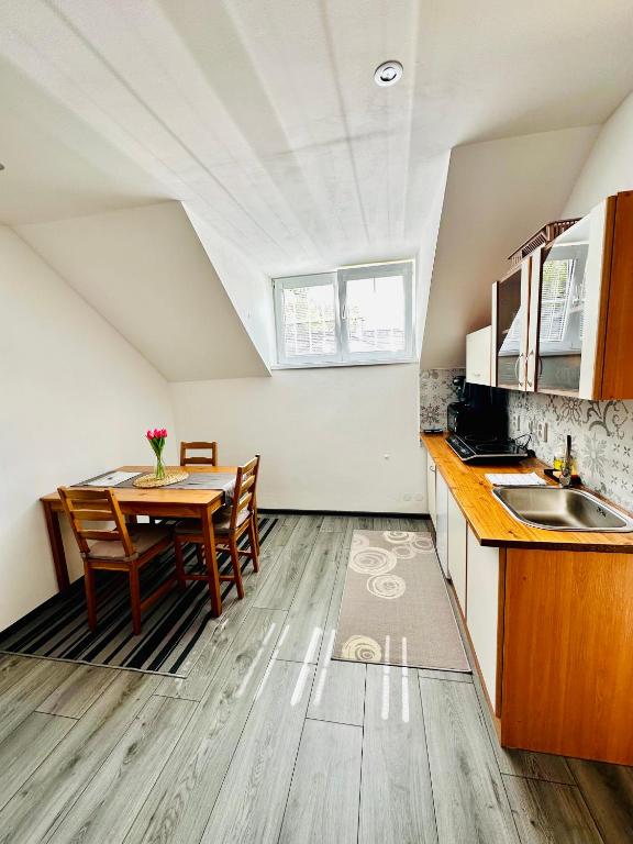 Kuchyň nebo kuchyňský kout v ubytování Apartmány na Horce
