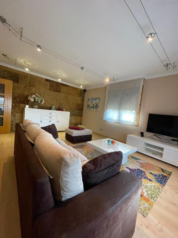 Televízia a/alebo spoločenská miestnosť v ubytovaní Apartamento D'As Baladas