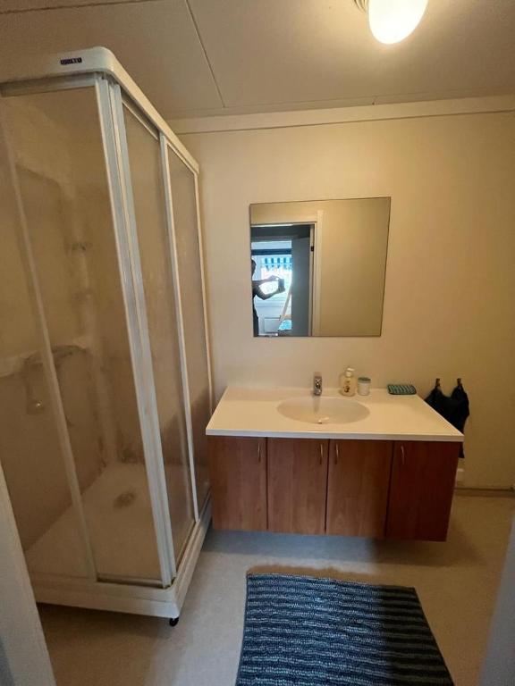 Koupelna v ubytování Långrösta 48-49, Appartementen in Hagfors