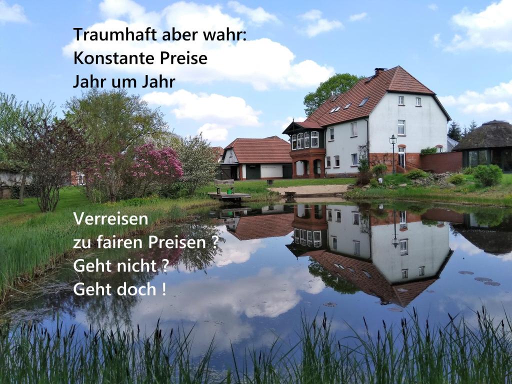 華法林的住宿－Landtraum im Traumland Mecklenburg，村庄地图,有房屋名称