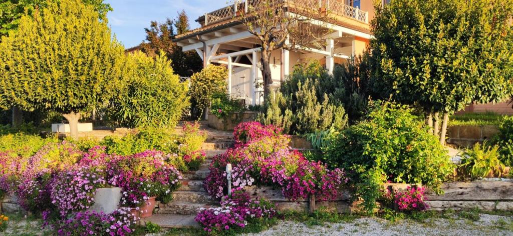 a garden of flowers in front of a house at Joka in Potenza Picena
