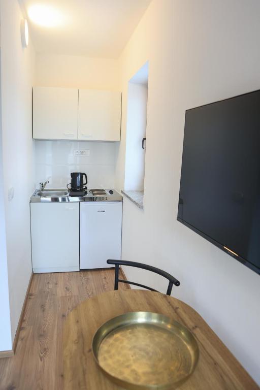 Kuchyň nebo kuchyňský kout v ubytování Apartments Katrca Bežigrad