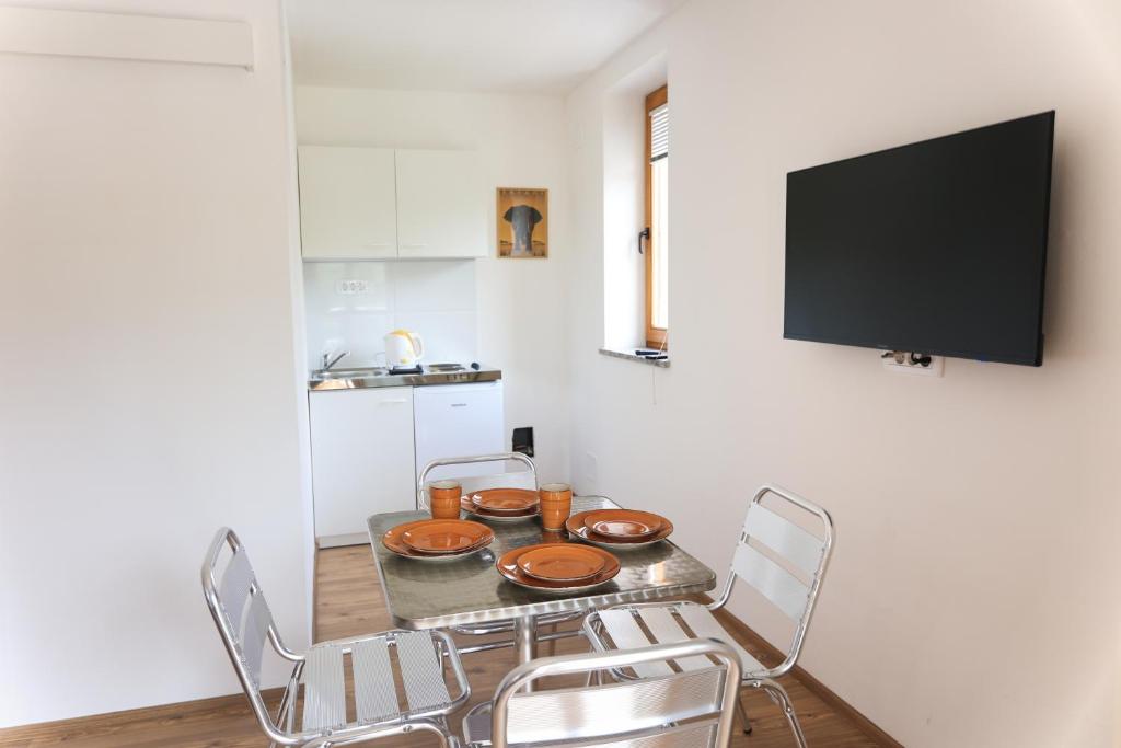 Kuchyň nebo kuchyňský kout v ubytování Apartments Katrca Bežigrad