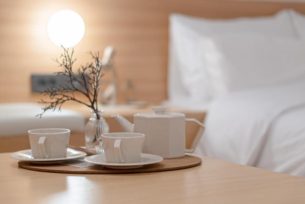 Postel nebo postele na pokoji v ubytování Aank Hotel Daejeon Yongjeon 2nd