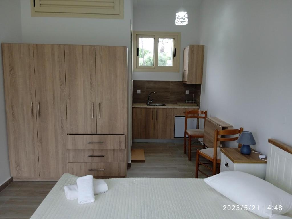 Kuchyň nebo kuchyňský kout v ubytování Evoikos beach & resort