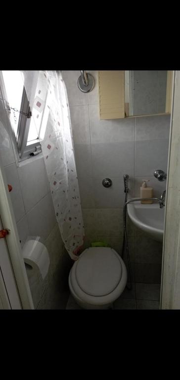Baño pequeño con aseo y lavamanos en La stanza di Luisa, en Lecce