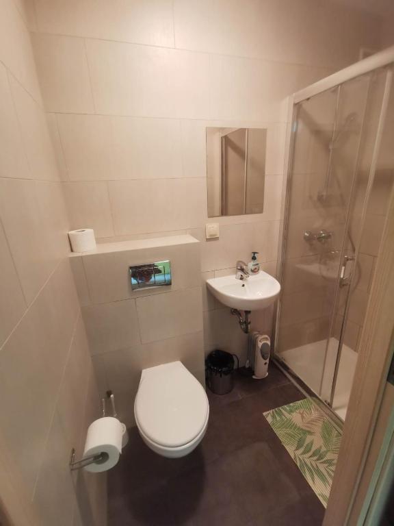 Kúpeľňa v ubytovaní Centrum Trzy Jeziora Wieleń