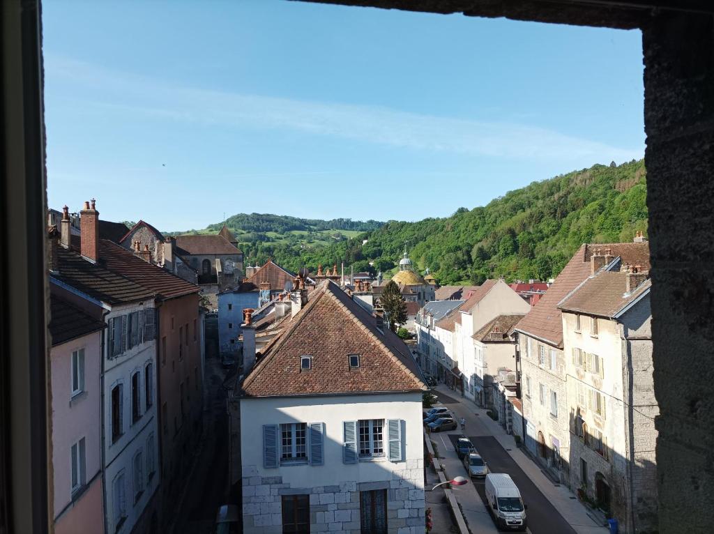 a view of a town from a window at O&#39;Couvent - Appartement 62 m2 - 2 chambres - A513 in Salins-les-Bains