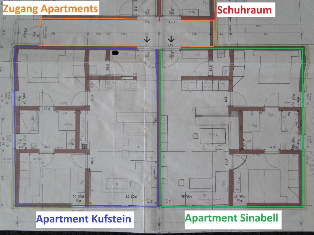 Plán poschodí v ubytovaní Appartement Gipfelsturm