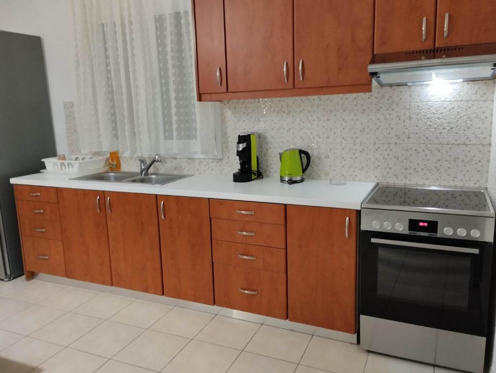 Kuchnia lub aneks kuchenny w obiekcie Emmanuela House with garden & sea view - Triopetra