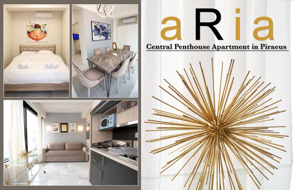 a collage of pictures of a room at MELMA PROPERTIES - ARIA-Piraeus Central Penthouse in Piraeus