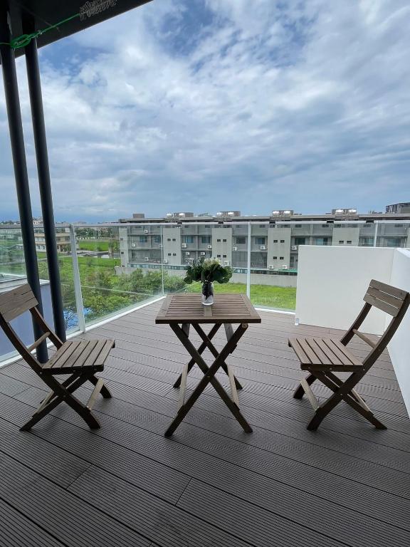 Balkón nebo terasa v ubytování Luodong warm house