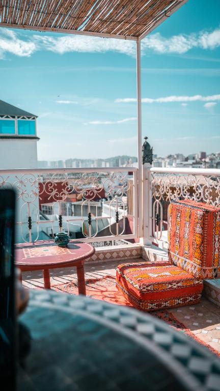 Zona de estar de The Riad Hostel Tangier