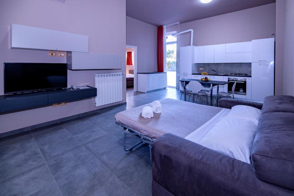 Kuchyň nebo kuchyňský kout v ubytování Eracle Hotel