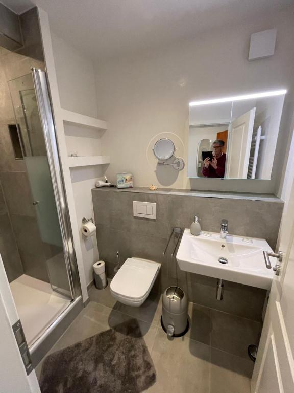 Koupelna v ubytování Ferienwohnung Gorch-Fock Scharbeutz