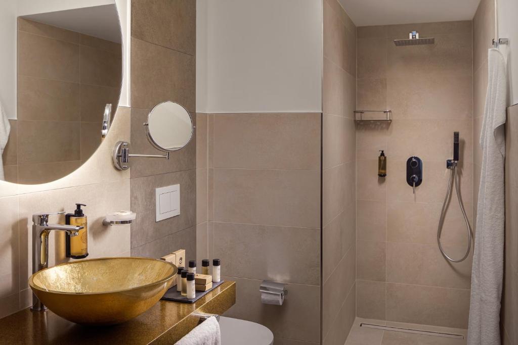 Koupelna v ubytování Boutique Hotel Saxonia