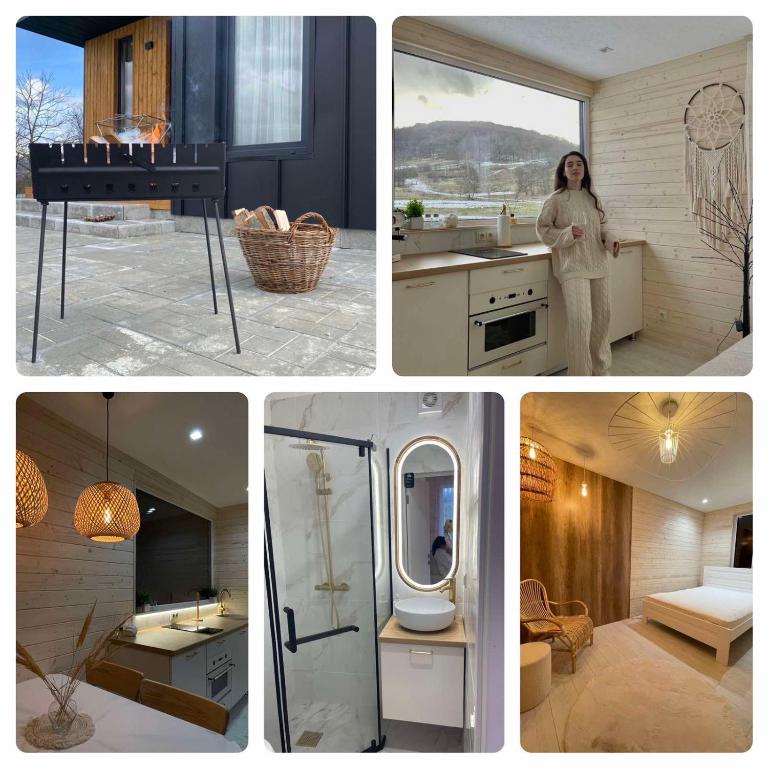Kuchyň nebo kuchyňský kout v ubytování Vip Sadyba Svalyava Apartment