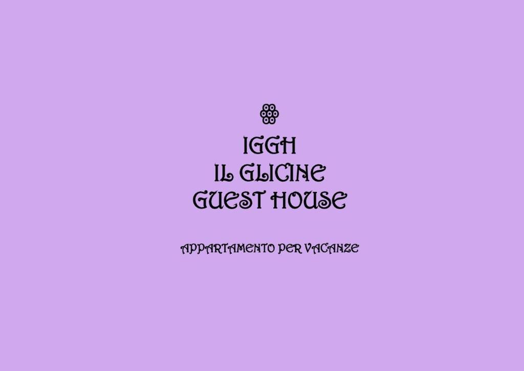 IGGH Il Glicine Guest House في سان بنيديتّو ديل ترونتو: خلفية أرجوانية مع الكلمات بيت ضيافة الصفوة