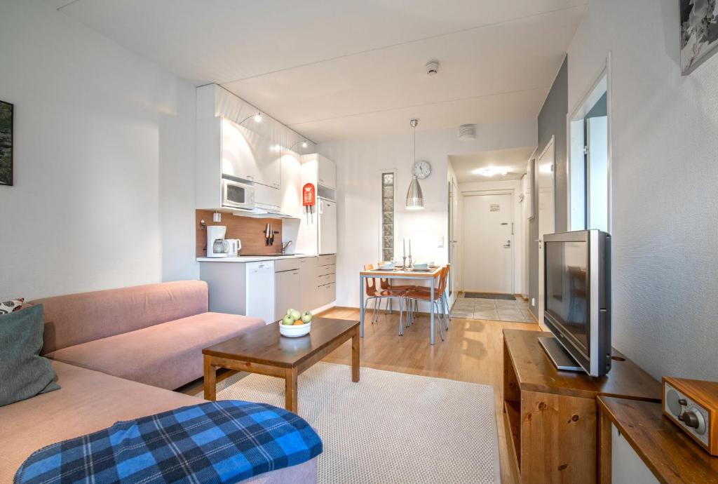 Kuchyň nebo kuchyňský kout v ubytování Ski-Inn PyhäSuites