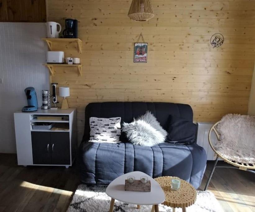 Posezení v ubytování Studio Estany 4 personnes avec vue montagne