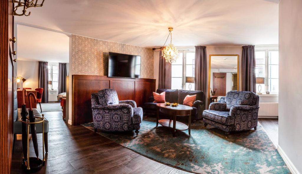 Posezení v ubytování ProfilHotels Calmar Stadshotell