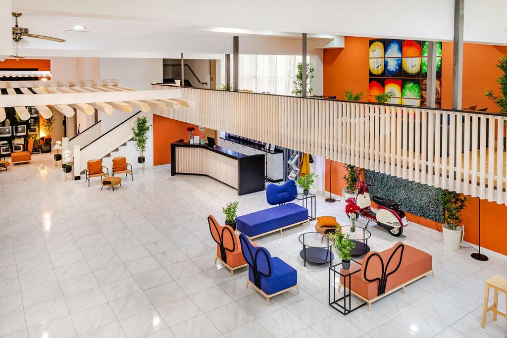 an image of a lobby with chairs and tables at Hotel Split Inn by President in Split